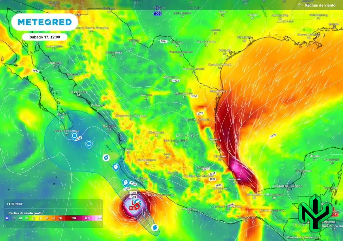 Trudy suma fuerza en el Pacífico y el aire polar entra al norte: México enfrenta lluvias, vientos de 100 km/h y heladas el mismo sábado